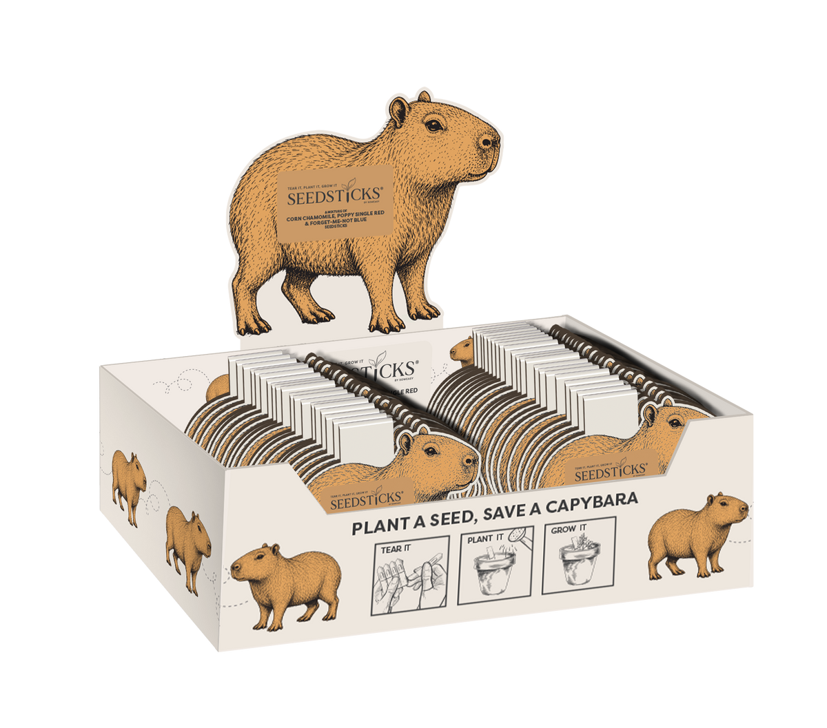 Capybara Seedsticks – product and growing image 2