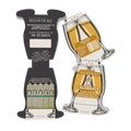 Champagne glass-shaped Seedsticks pack shown open and closed