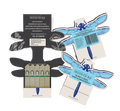 Open dragonfly-shaped Seedsticks pack with wildflower planting sticks