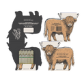 Open Highland cow-shaped Seedsticks pack with wildflower planting sticks
