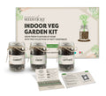 Indoor vegetable jar garden kit with reusable jars and carrot, cress and lettuce Seedsticks