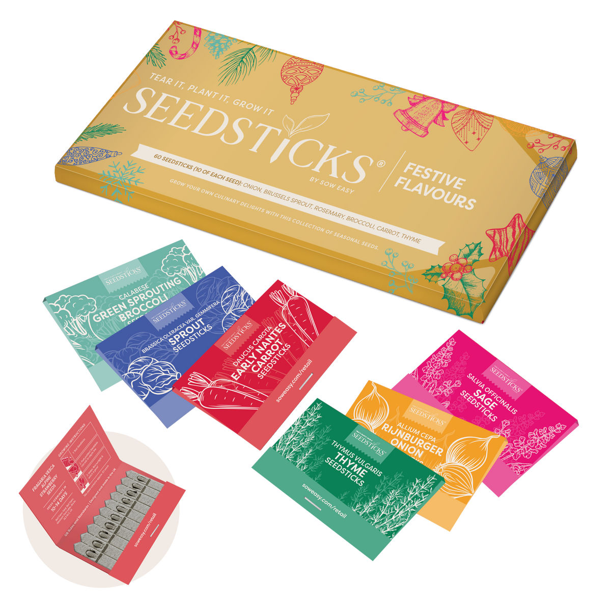 Festive Flavours Seedsticks gift box product artwork
