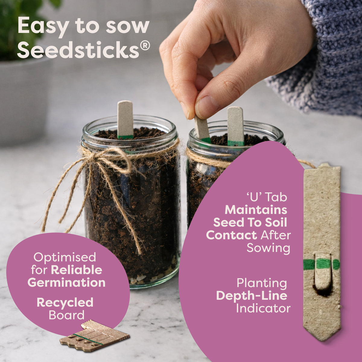 Indoor Flower Jar Garden Seedsticks key features and planting benefits
