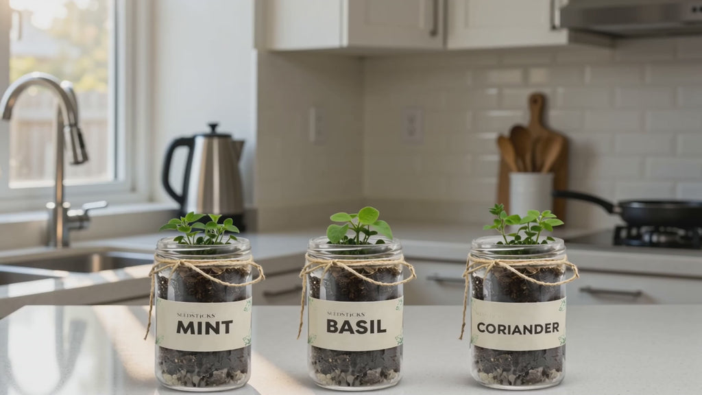 Indoor Herb Garden mint growing timelapse