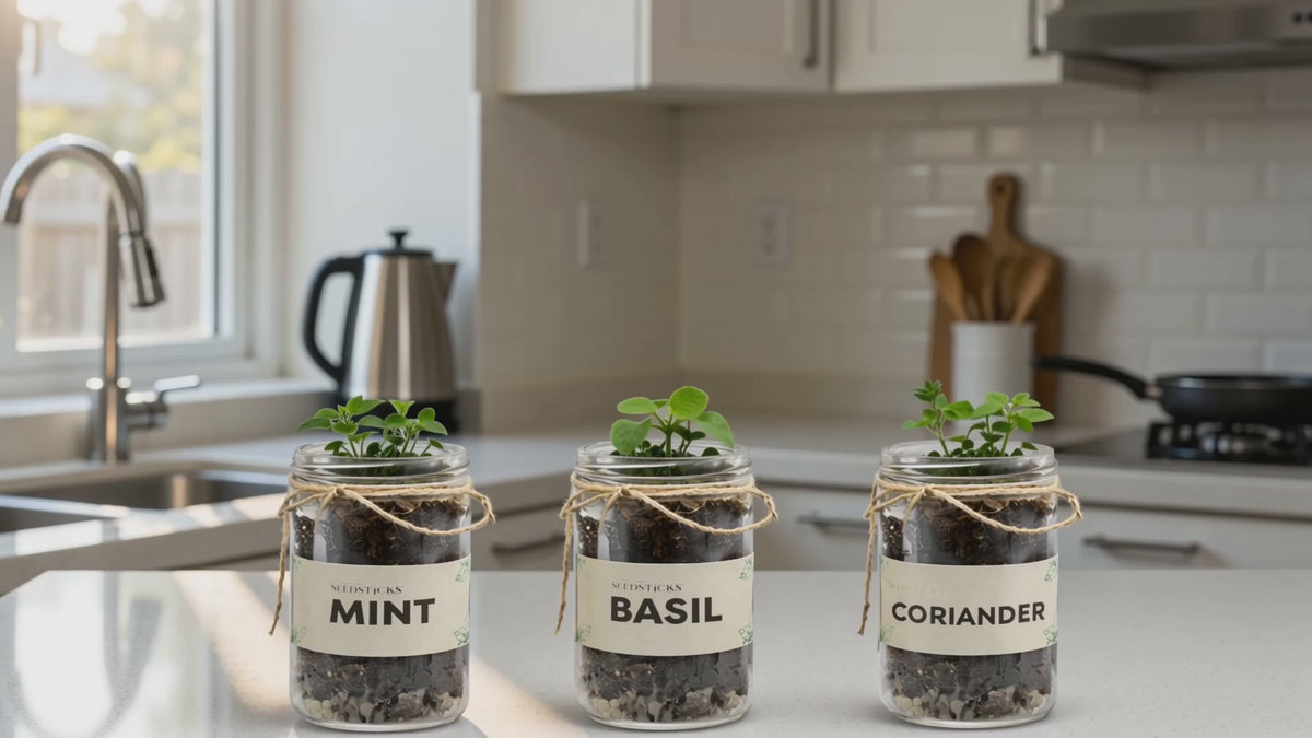 Indoor Herb Garden mint growing timelapse
