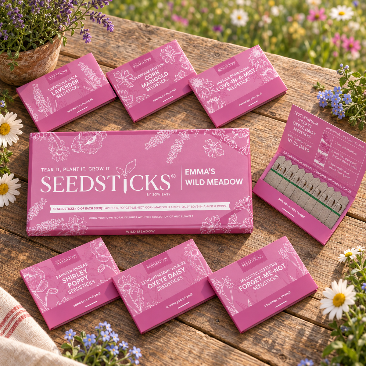Wild Meadow Seedsticks Gift Bar lifestyle image